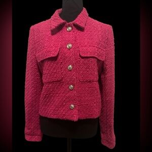 Rachel Zoe pink Tweed Blazer sz Medium